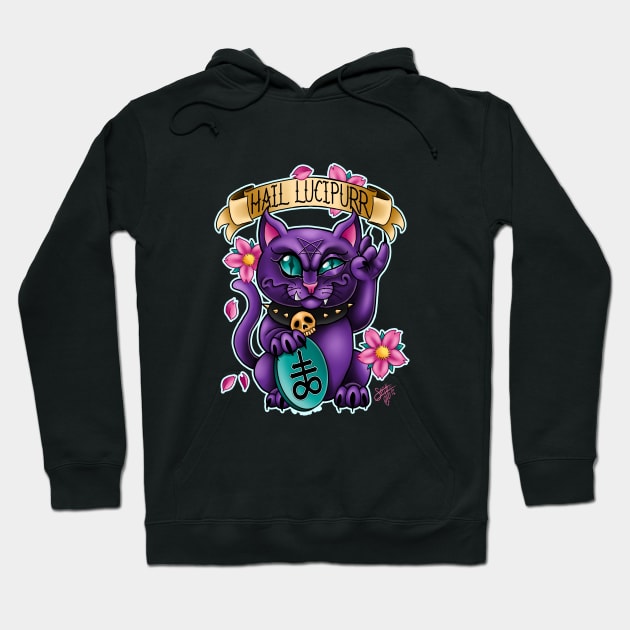 Hail Lucipurr Hoodie by Krampussy